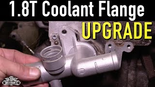 VW 18t ALUMINUM COOLANT FLANGE UPGRADE [upl. by Ellenet985]