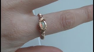 Wire Wrapped Small Cabochon Ring Tutorial Beginner [upl. by Blynn]