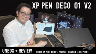 XP Pen Deco 01 v2 Unbox  Review  Draw  Sculpt  Write [upl. by Nilahs902]