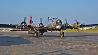 Boeing B17 Flying Fortress flight with cockpit view and ATC [upl. by Ahsenid]