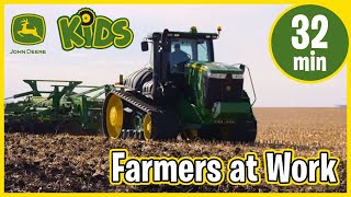 John Deere Kids  Real Tractors amp Farmers at Work with Music amp Song [upl. by Ferree]