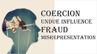 Coercion Undue Influence Fraud Misrepresentation  Indian Contract Act 1872  Law Guru [upl. by Nahtanha622]