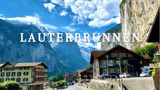 Lauterbrunnen Valley a little Piece of Heaven in Switzerland🇨🇭🏔 Walk tour  Summer 2021 [upl. by Jobye]