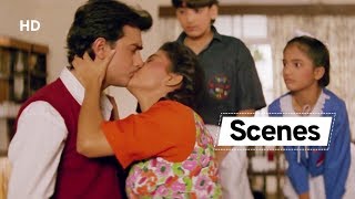 Bollywood Romantic Scenes  Aamir Khan  Juhi Chawla  Kunal Khemu  Hindi Comedy Movie [upl. by Anauqahs]