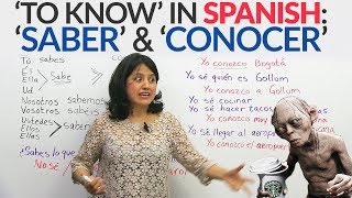 The verb to know in Spanish SABER and CONOCER [upl. by Freemon]