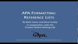 APA Reference Lists A More Detailed Explanation [upl. by Kingdon]