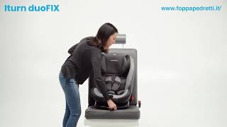 Foppapedretti installazione seggiolino auto Iturn con sistema Isofix [upl. by Armilla]