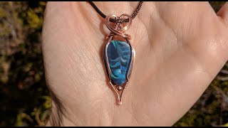 Pointed Pendant Wire Wrap Cabochon tutorial Beginner [upl. by Alessig998]