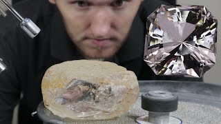 Faceting Another Massive Quartz Over 1000 Carats in a Square Cut [upl. by Ahseram]