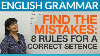 8 English Sentences Find the Mistakes [upl. by Teddman]