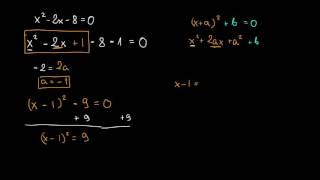 Rozwiązywanie równania kwadratowego  metoda dopełnienia do kwadratu [upl. by Einhpets]