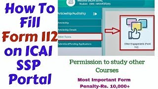 How to fill Form 112 on SSP Portal ICAI [upl. by Gatias810]