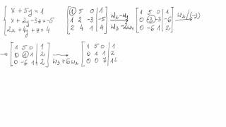 Rozwiązywanie układu równań 3x3 metodą GaussaJordana [upl. by Atirac]