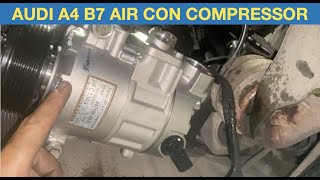 Audi A4 AC Compressor replacement [upl. by Annoirb]