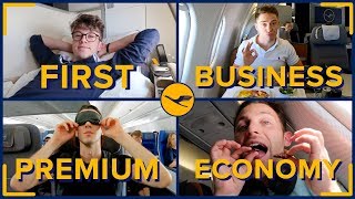 Flying With LUFTHANSA In All Four Classes First Class Business Premium amp Economy [upl. by Jo-Anne]