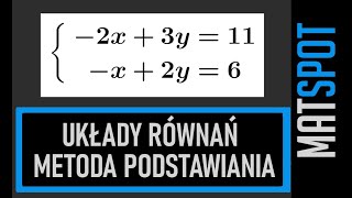 Układy równań  metoda podstawiania [upl. by Troth]