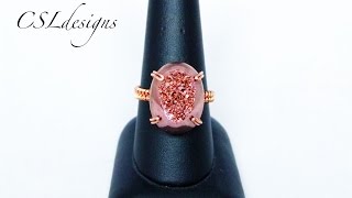 Prong set wirework cabochon ring [upl. by Asta]