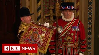 Queens Speech Fanfare announces start of procession  BBC News [upl. by Ecinnaj]