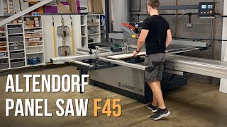 Workshop panel saw Altendorf F45 Setup walkthrough features performance  2021 [upl. by Uchida]