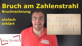 Bruch auf dem Zahlenstrahl zeigen  Bruchrechnung  Lehrerschmidt [upl. by Boiney519]