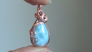 Basic Cabochon Wrap Wire Wrapped Pendant Beginner [upl. by Atived]