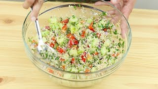 Couscous Salad  Healthy and Easy  Vegetables  Herbs [upl. by Clawson]