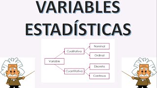 VARIABLES ESTADÍSTICAS  CUALITATIVAS Y CUANTITATIVAS [upl. by Mattie]