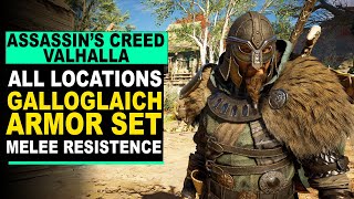 Assassins Creed Valhalla  All GALLOGLAICH ARMOR and Locations [upl. by Ydnyc]