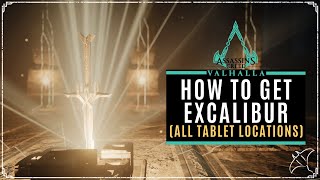 How To Get Excalibur All Mysterious Tablet Locations  AC Valhalla [upl. by Ahsitul]