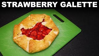 Strawberry galette — easy nopan pie [upl. by Yclek]