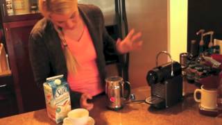 Nespresso Aeroccino Plus Frother Review Frothing Almond Milk [upl. by Warring]