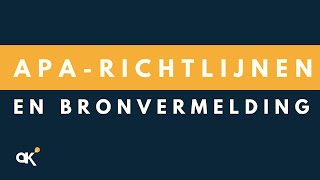 APA richtlijnen en bronvermelding [upl. by Loutitia]