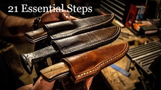 Making 3 Knife Sheaths 21 Essential Steps to Follow [upl. by Macmullin]